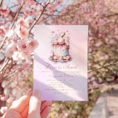 Liebe ist Süßes Wasserfarbenes Blumenkuchen Brautp Einladung