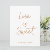 Liebe ist süßes Zeichen | Stilvolle Goldene Rose L Einladung (Stehend Vorderseite)