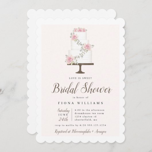 Liebe ist Süßkuchen Brautparty Einladung (Vorne/Hinten)