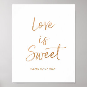 Liebe ist Sweet 8x10 Stilvolle Rose Gold Wedding S Poster