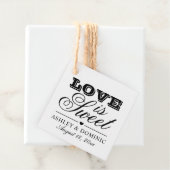 Liebe ist Sweet Black and White Wedding Monogram Geschenkanhänger (Beispiel)
