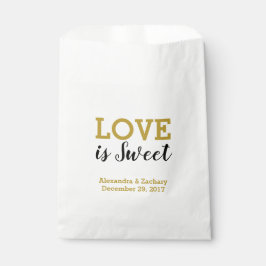 Liebe ist Sweet Black Gold Wedding Candy Gefallen Geschenktütchen