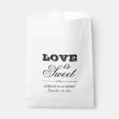 Liebe ist Sweet Black Wedding Monogram Geschenktütchen (Vorderseite)