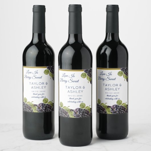 Liebe ist Sweet BlackBerry Fruit Weinetikett (Flaschen)