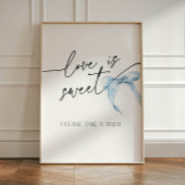 Liebe ist Sweet Blue Bow Brautparty Krawatte des K Sockelschild