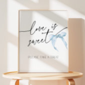 Liebe ist Sweet Blue Bow Brautparty Krawatte des K Sockelschild