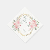 Liebe ist Sweet Blush Bloral Geometric Wedding Serviette (Ecke)