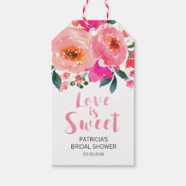 Liebe ist Sweet Brautparty Pink Floral Vielen Dank Geschenkanhänger