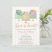 Liebe ist Sweet Bridal Dusche Einladung (Stehend Vorderseite)