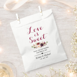 Liebe ist Sweet Burgundy Gastgeschenk Hochzeit Geschenktütchen