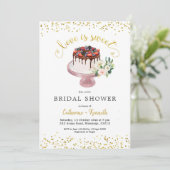 Liebe ist Sweet Cake Bridal Dusche Einladung (Stehend Vorderseite)