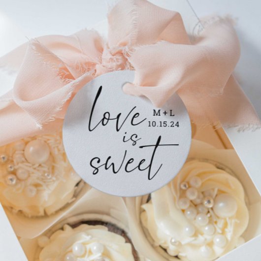 Liebe ist Sweet Calligraphy Gastgeschenk Hochzeit  Geschenkanhänger