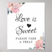 Liebe ist Sweet Calligraphy Script Dusty Pink Flor Poster (Vorne)