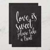 Liebe ist Sweet Chalkboard Gastgeschenke Hochzeite Einladung (Vorne/Hinten)