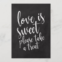Liebe ist Sweet Chalkboard Gastgeschenke Hochzeite