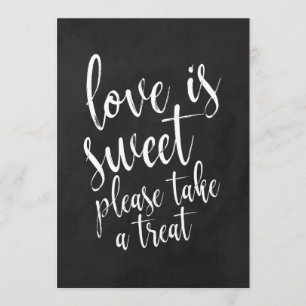 Liebe ist Sweet Chalkboard Gastgeschenke Hochzeite Einladung