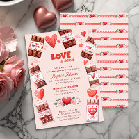 Liebe ist Sweet Chocolate und Hearts Brautparty