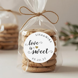 Liebe ist Sweet Custom Script Gastgeschenk Hochzei Runder Aufkleber