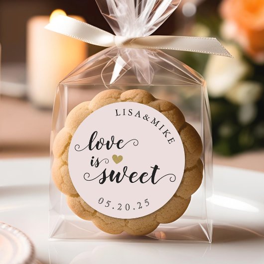 Liebe ist Sweet Custom Script Gastgeschenk Hochzei Runder Aufkleber