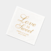 Liebe ist Sweet Custom Script Wedding Monogram Servietten Mit Folie (Links)