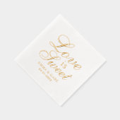Liebe ist Sweet Custom Script Wedding Monogram Servietten Mit Folie (Rechts)