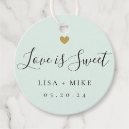 Liebe ist Sweet Custom Wedding Candy Sage Green Geschenkanhänger