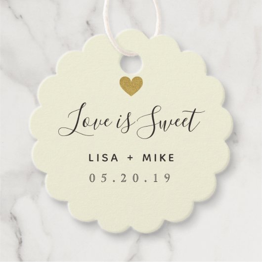 Liebe ist Sweet Custom Wedding Extravagant Square Geschenkanhänger (Vorderseite)