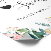 Liebe ist Sweet Dessert Bar Garden Rose Blumen Poster (Ecke)