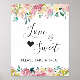Liebe ist Sweet Dessert Bar Pastell Blush Blues Poster