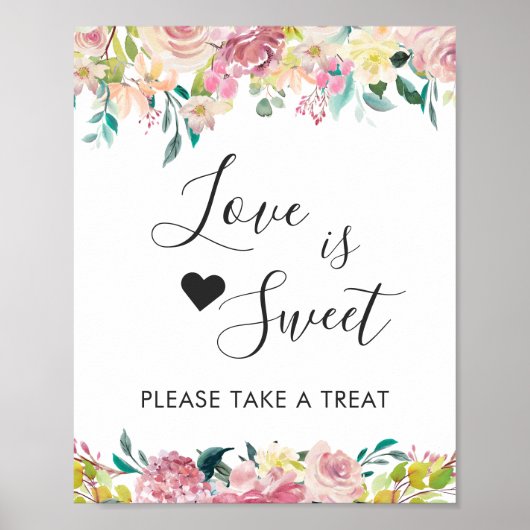 Liebe ist Sweet Dessert Bar Pastell Blush Blues Poster (Vorne)