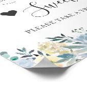 Liebe ist Sweet Dessert Bar Vanilla Chic Blue Flor Poster (Ecke)