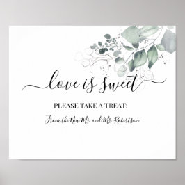 Liebe ist Sweet Dessert Table Blume Sign Poster