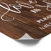 Liebe ist Sweet Dessert Table Sign Western Hochzei Poster (Ecke)