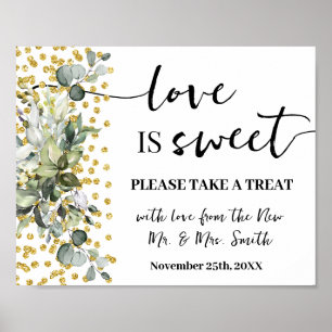 Liebe ist Sweet Dessert Table Wedding Eukalyptus Poster
