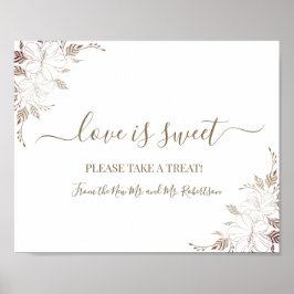 Liebe ist Sweet Dessert Table Wedding Floral Sign Poster
