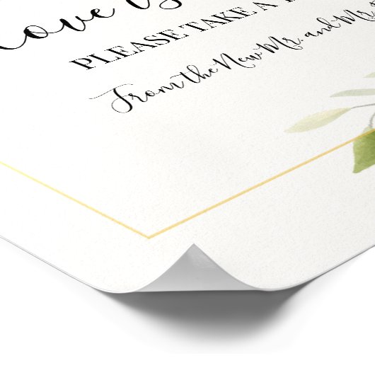 Liebe ist Sweet Dessert Table Wedding Green Sign Poster (Ecke)