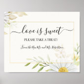 Liebe ist Sweet Dessert Table Wedding Green Sign Poster (Vorne)