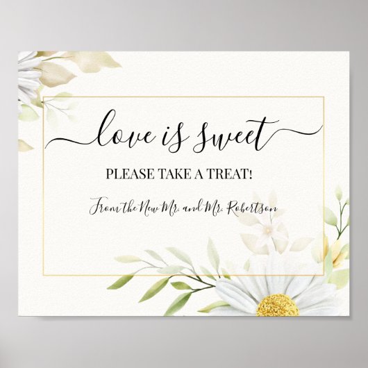 Liebe ist Sweet Dessert Table Wedding Green Sign Poster (Vorne)