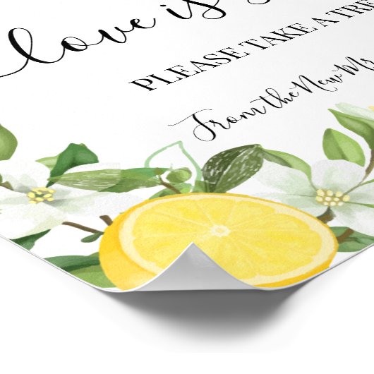 Liebe ist Sweet Dessert Table Wedding Green Sign Poster (Ecke)