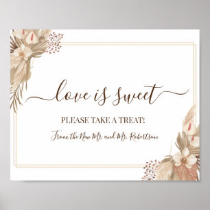 Liebe ist Sweet Dessert Table Wedding Green Sign Poster