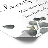 Liebe ist Sweet Dessert Table Wedding Green Sign Poster (Ecke)