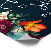 Liebe ist Sweet Dessert Table Wine Navy Hochzeit Poster (Ecke)