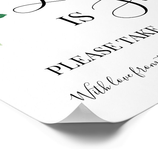 Liebe ist Sweet Dessert Tischdusche Hochzeitslemon Poster (Ecke)