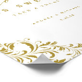 Liebe ist Sweet Elegant Gold Blüh Hochzeit Zeichen Poster (Ecke)