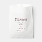 Liebe ist Sweet Elegant Wedding Empfang Burgundy Geschenktütchen (Vorderseite)