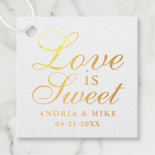 Liebe ist Sweet Elegant Wedding Monogram Geschenkanhänger (Vorderseite)