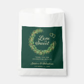 Liebe ist Sweet Emerald Green und Gold Wedding Geschenktütchen (Vorderseite)