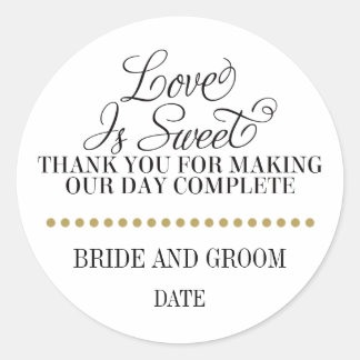 LIEBE IST SWEET Gastgeschenk Hochzeit Aufkleber
