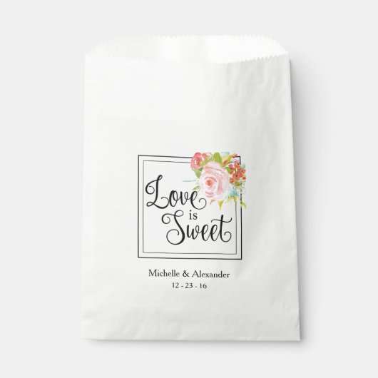 Liebe ist Sweet - Gastgeschenk Hochzeit Beutel, Du Geschenktütchen (Vorderseite)