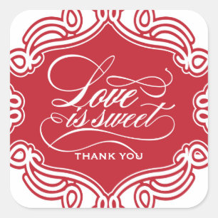 Liebe ist Sweet Gastgeschenk Hochzeit Stickers